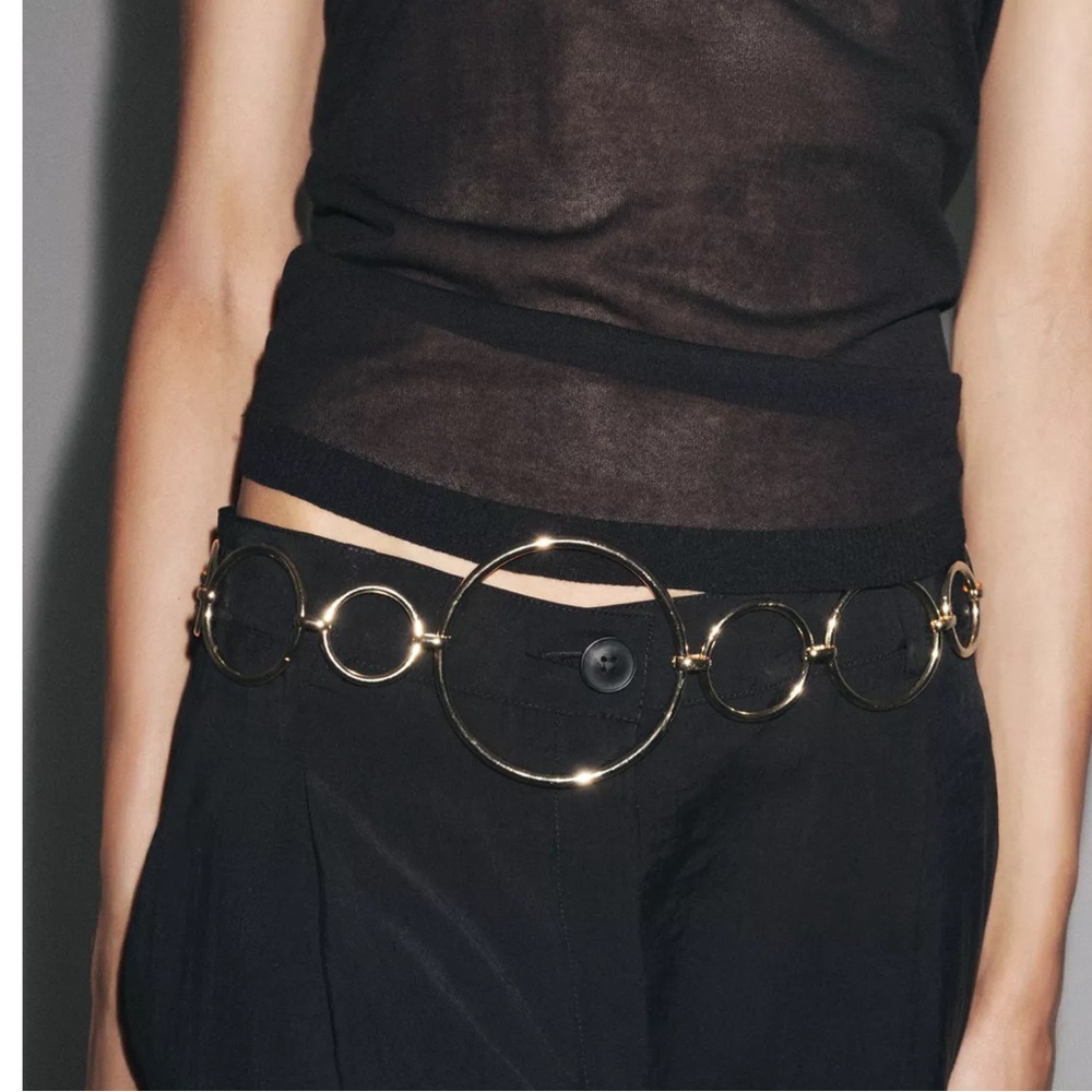 Zara NWT metal circle belt 4736/022